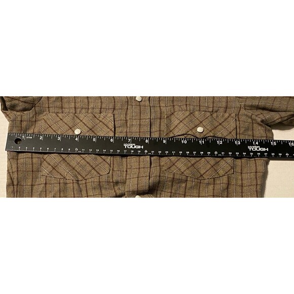VTG Levi's Plaid Western Shirt Pearl Snap Youth Small Boys 8-10 Rodeo Korea GUC - Picture 10 of 16